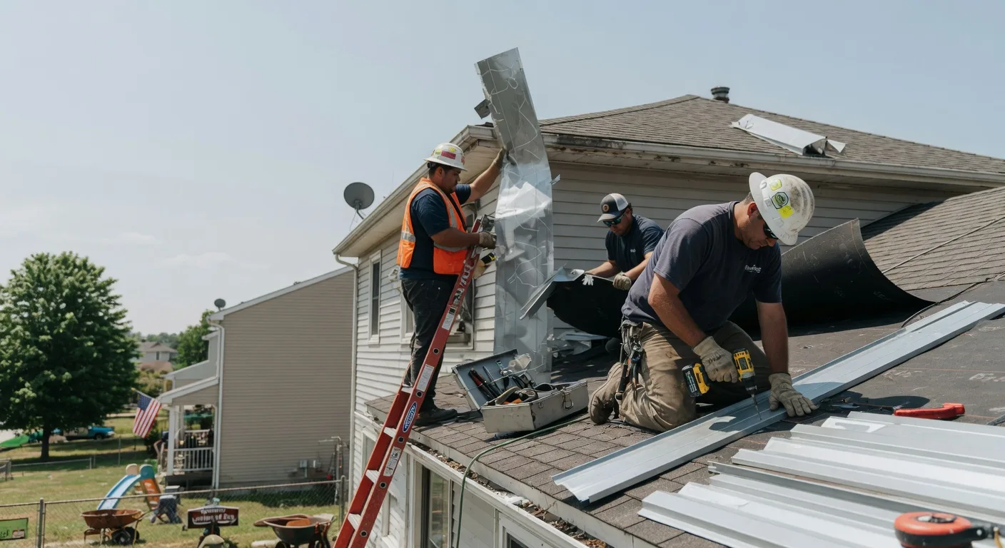 Storm Damage Metal Roof Repair in Bushton, KS